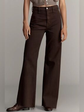 Anthropologie Pistola Penny
High Rise Wide Leg Jean Size
25 Raw Hem Mocha Hippie